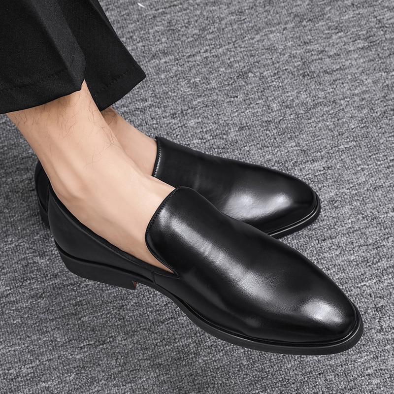 Tegooe The Rossi - Red Bottom Classic Leather Loafers for Men