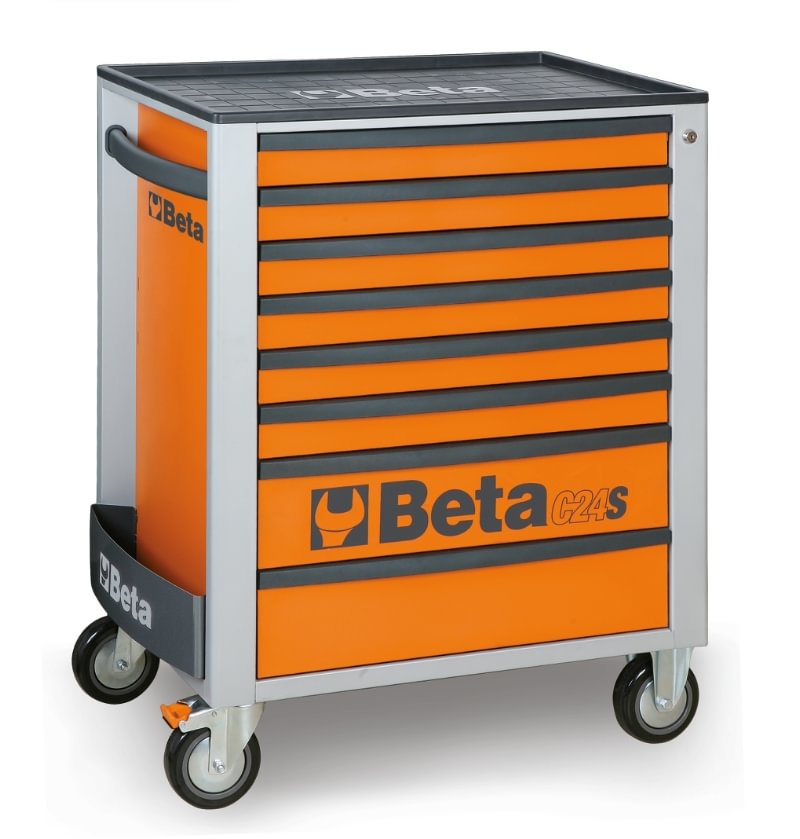 Beta Tools C24S/8-O Armario de herramientas móvil con cabina rodante 8 cajones Naranja | 024002081