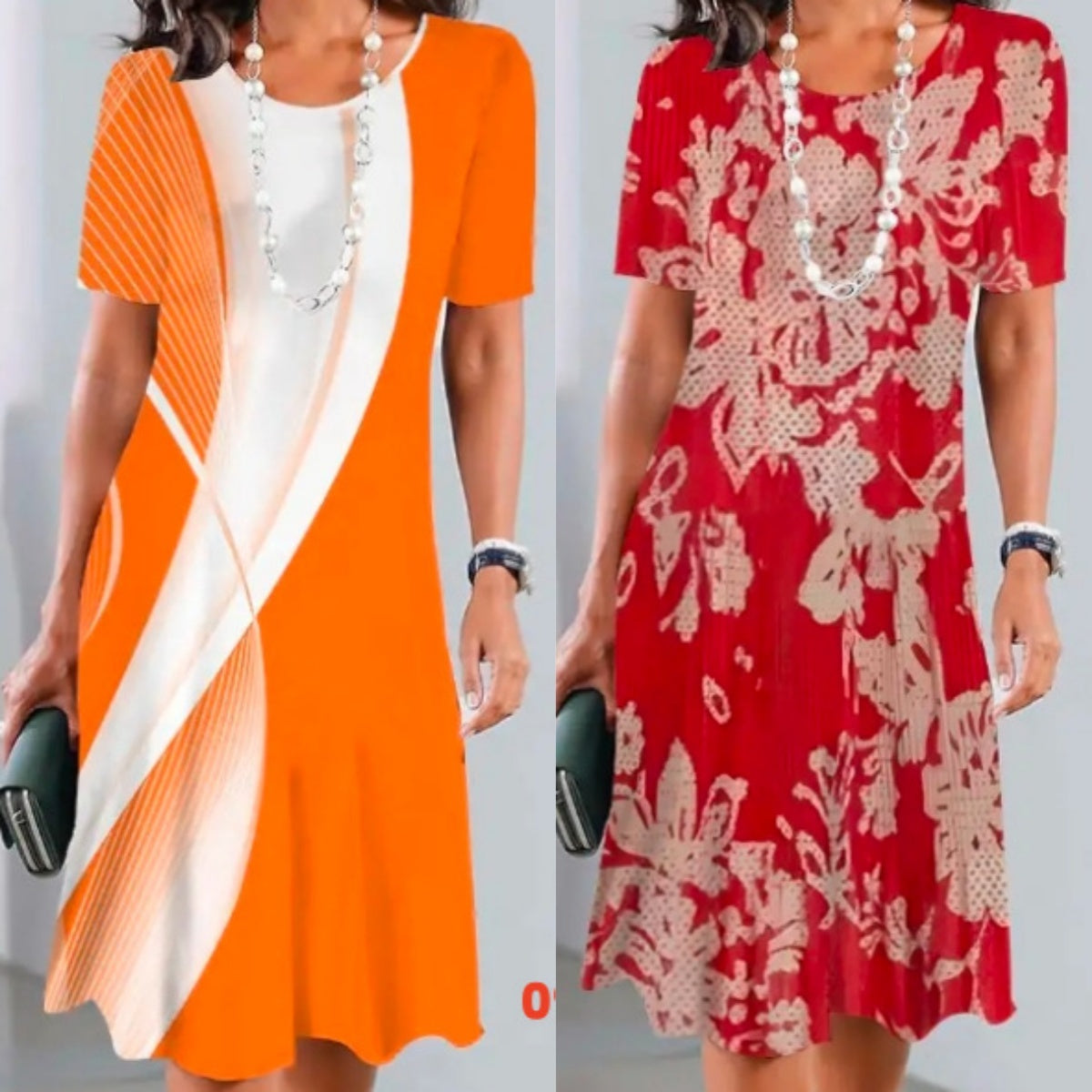 Printed Pleated Dress