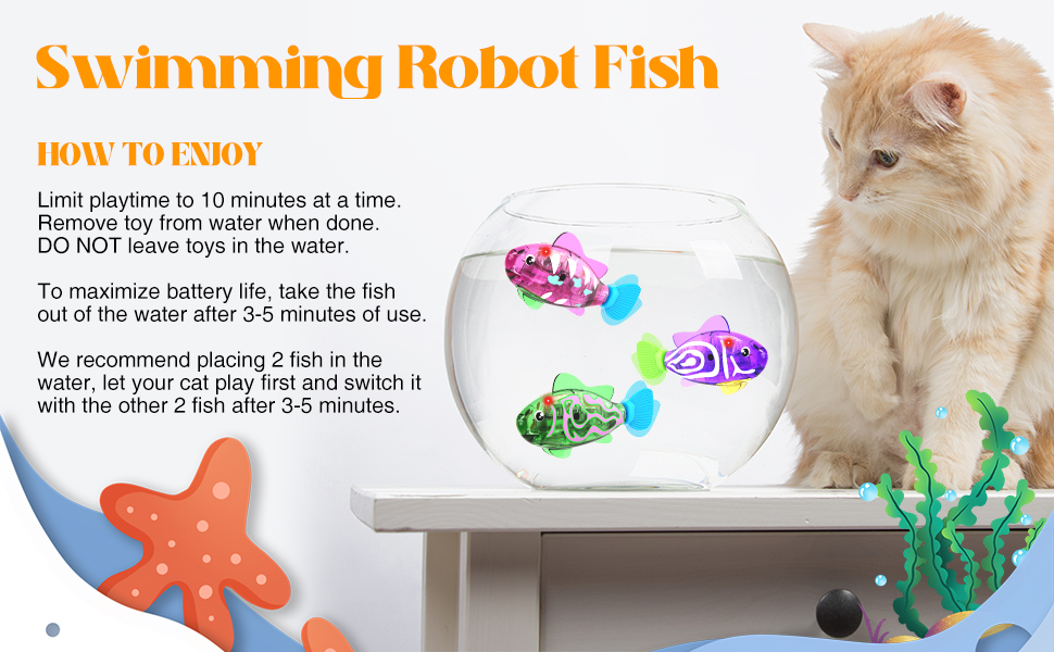robo fish interactive cat toy fish toy for cats fish toys for kids swimming fish cat toy