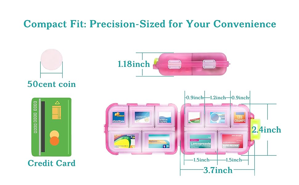 Sleek & Slim: Pocket-Sized Pill Organizer for On-the-Go Ease