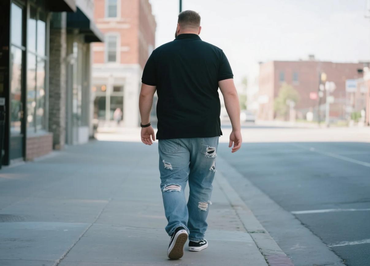 casual ripped jeans for big guys