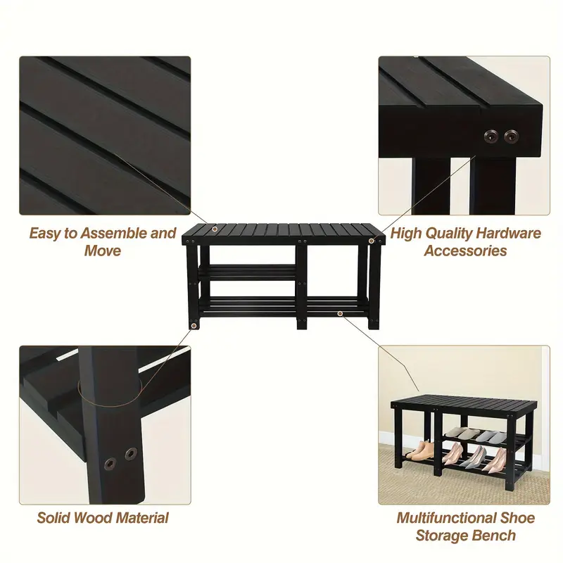 shoe rack bench 3 tier wood shoe bench with boot organizer free standing shoe racks bench storage shoe shelf for entryway hallway bedroom balcony details 3