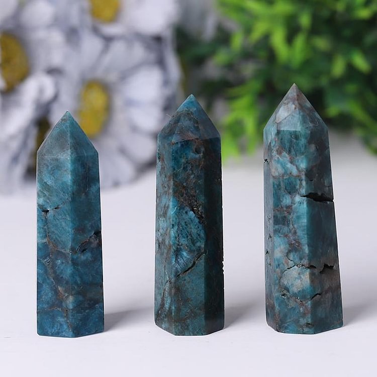 Natural Blue Apatite Point Healing Crystal Tower Crystal wholesale suppliers