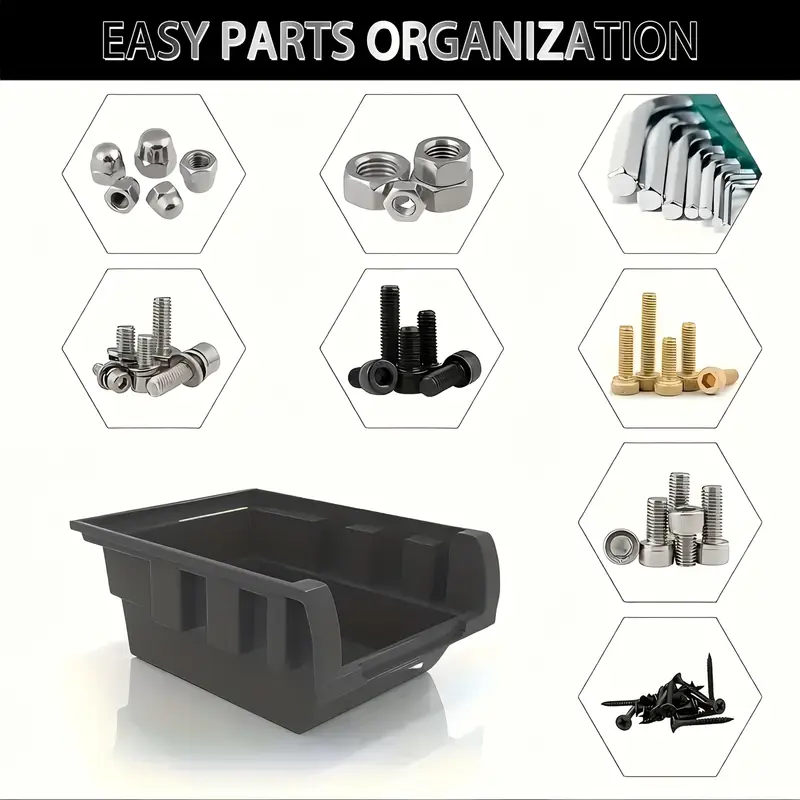 30pcs wall mounted storage     screws nuts bolts nails beads small hardware   heavy duty garage organizer is perfect as a gift stackable tool box details 5