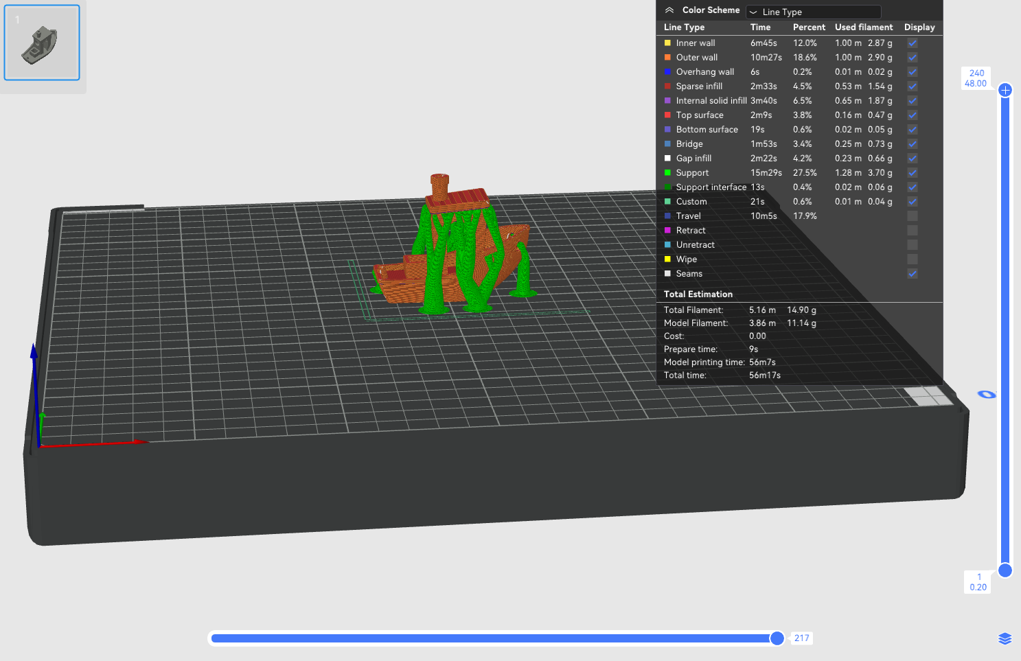 未添加屏蔽块时的支撑分布
