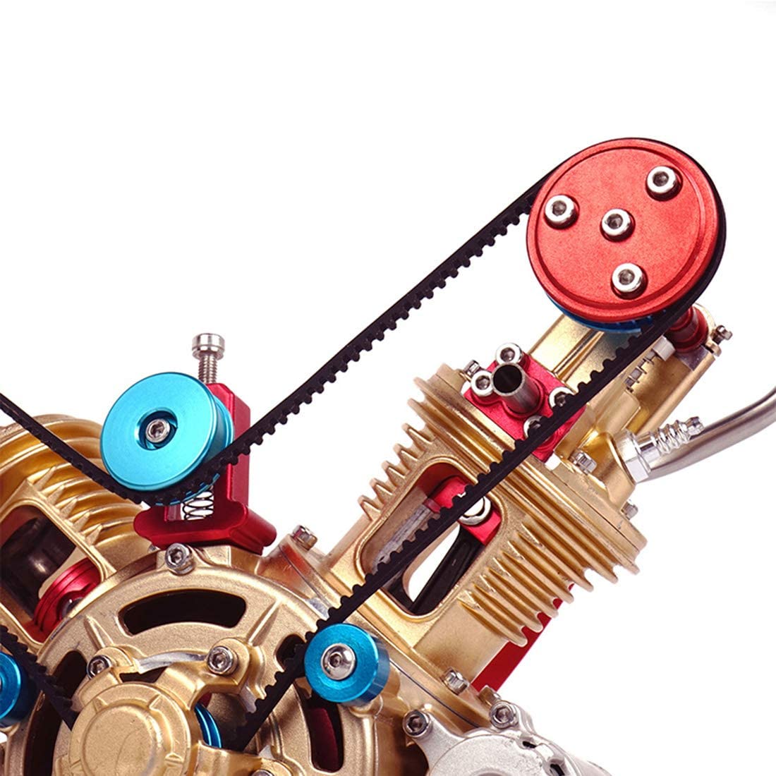 Mini DIY Engine Model Toy, Full Metal Assembling V2 Double Cylinder Car