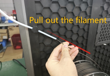 pull out the filament