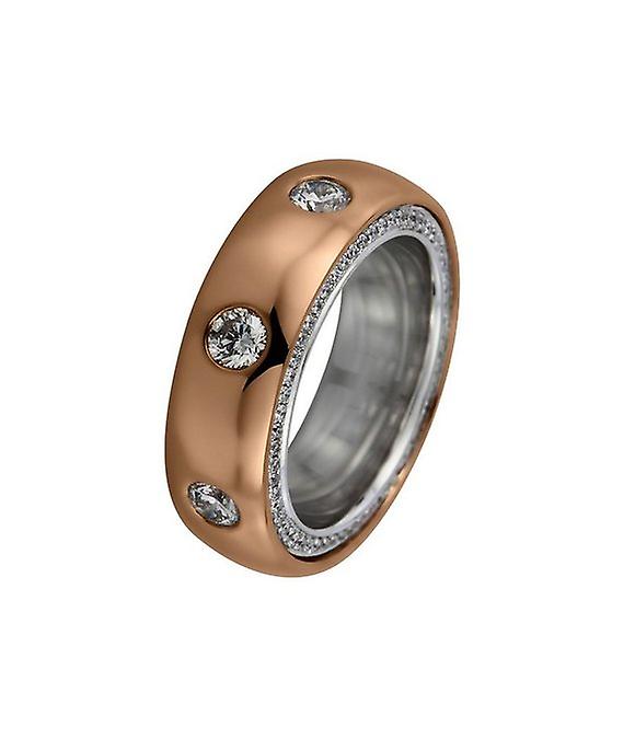 Anello con diamante - Oro rosso/oro bianco 18 carati 750/- - 2,02 ct.