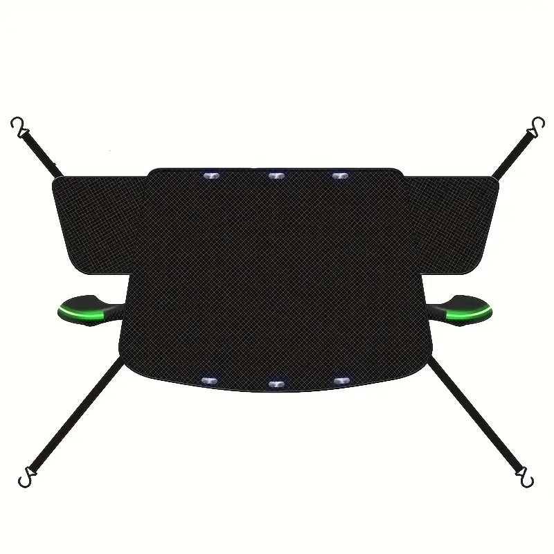 1  car half cover black with orange green accents rainproof sun blocking heat insulating thick polyester front sunshade ideal for   details 2