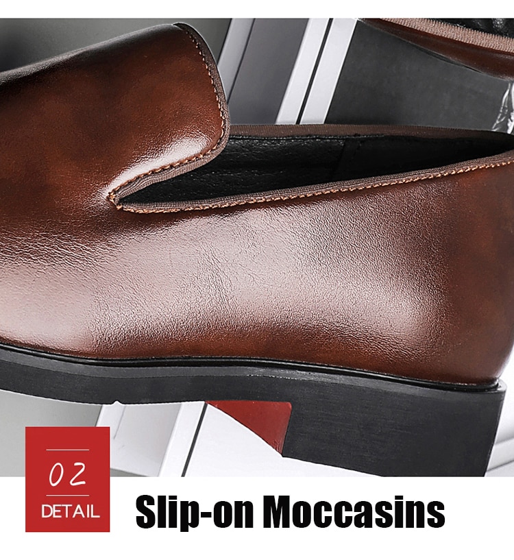 Tegooe The Rossi - Red Bottom Classic Leather Loafers for Men