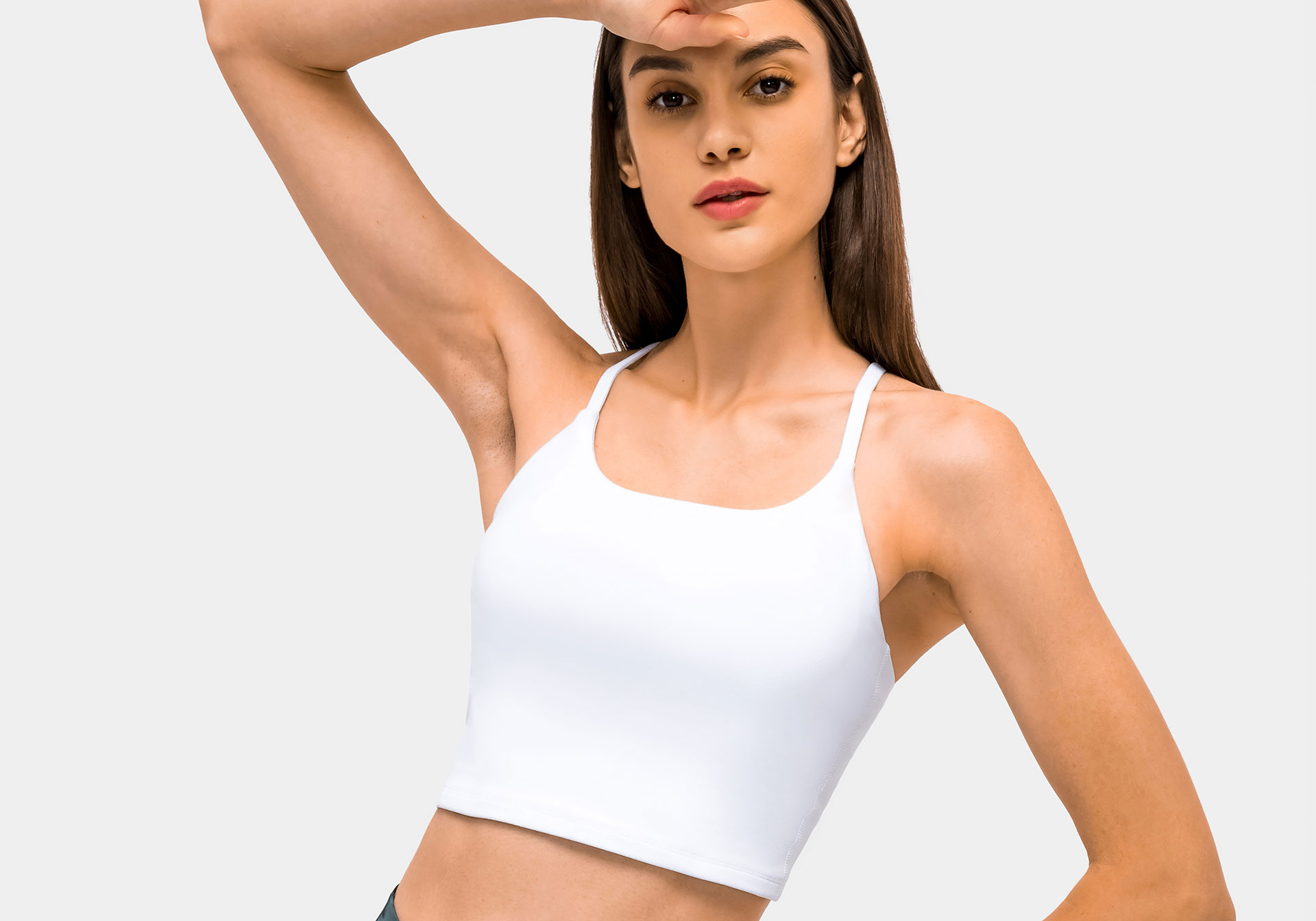 Women's antibacterial sports bra white