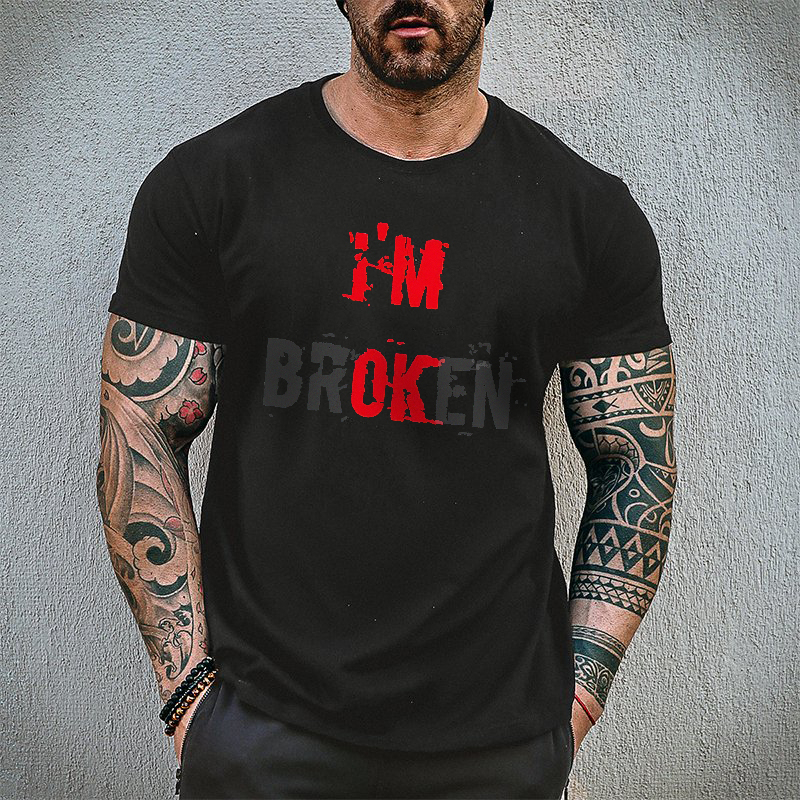 Livereid I'm Broken Printed Men's T-shirt