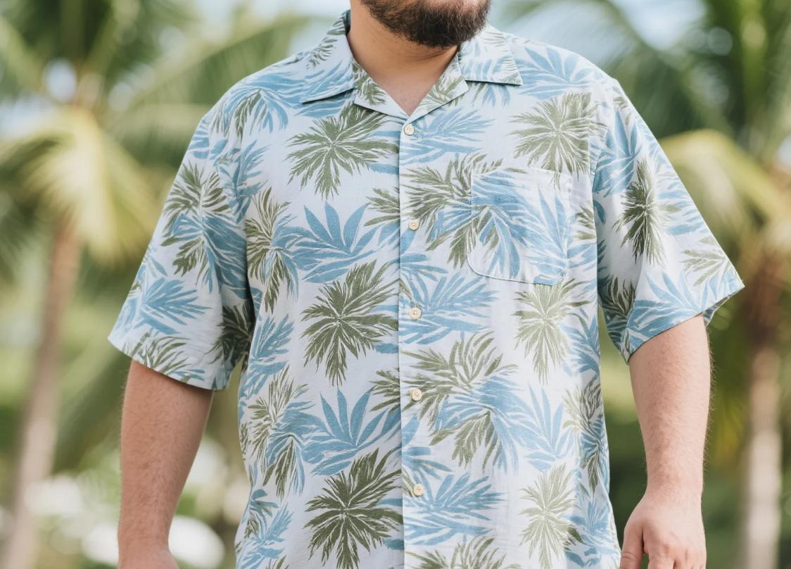 A cotton big and tall Hawaiian shrit