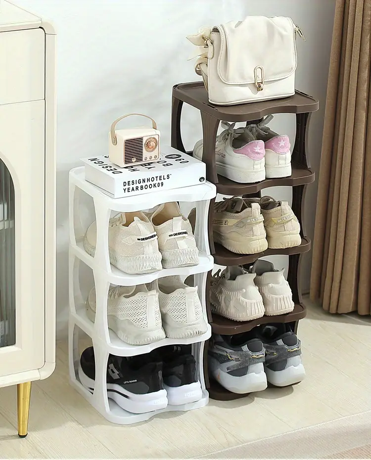 1  layer dustproof plastic shoe rack space saving storage organizer for entryway doorway rental room fits   room types details 1