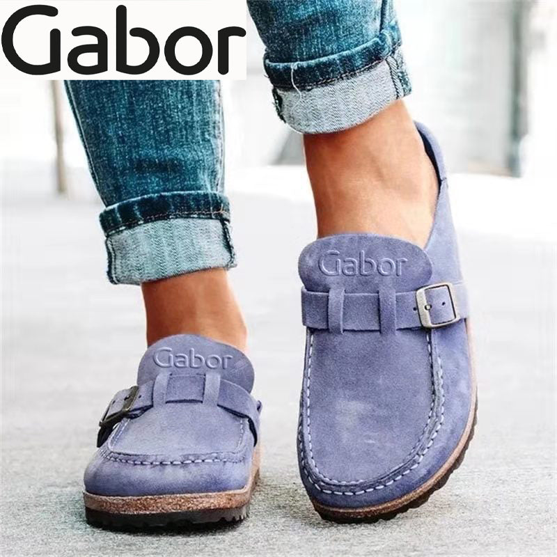 Gabor® new women's leather semi-slip sandals, Round toe low heel shoes