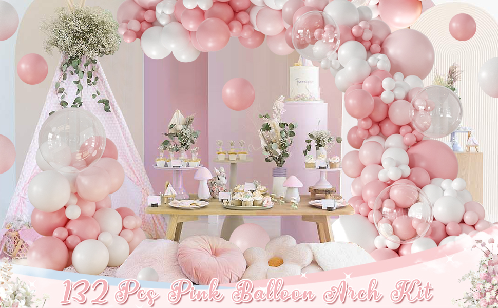 pink balloon arch kit