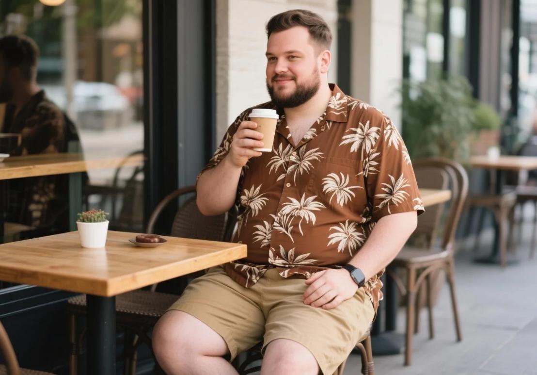 big men's clothes with tropical prints