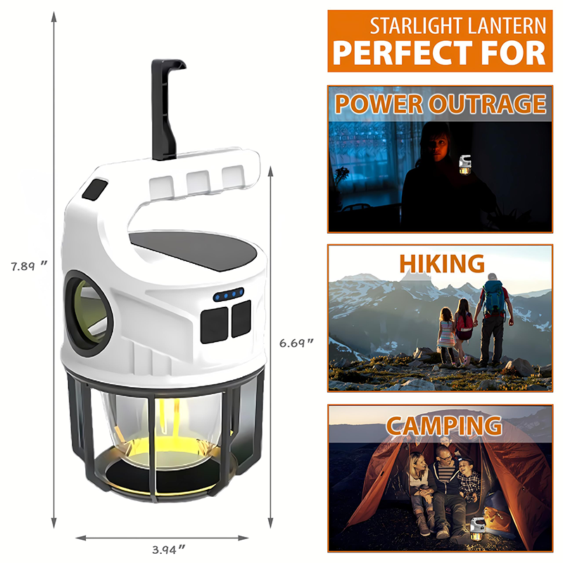 SAKER® Solar Rechargeable LED Camping Lantern