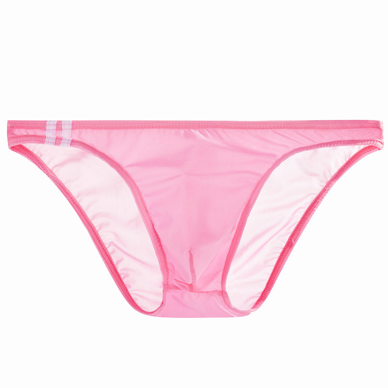 Men's Sexy Low Waist Ice Silk Transparent Ultra-Thin Breathable U-Convex Briefs