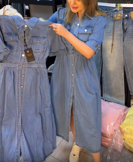 Fashion Lapel Denim Dress