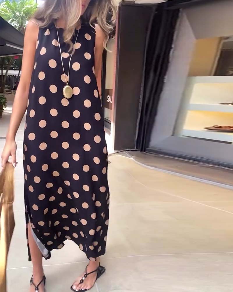 Sleeveless slit maxi dress