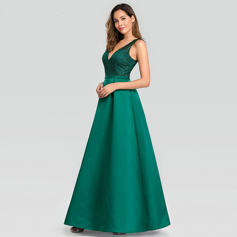 dark green sequin dress long