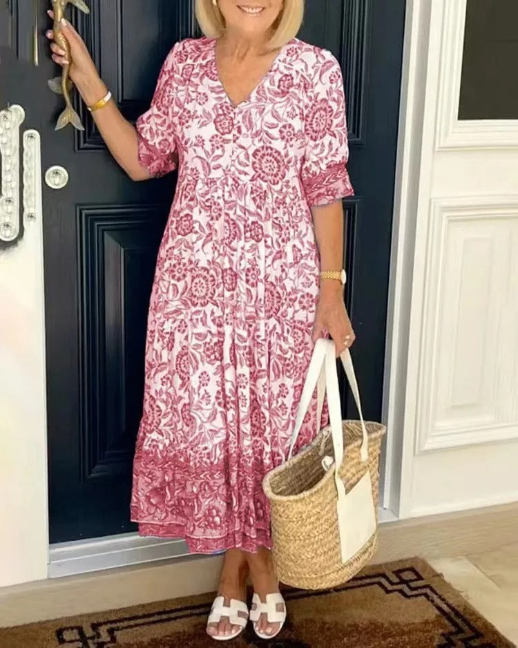 V-Neck Boho Dress