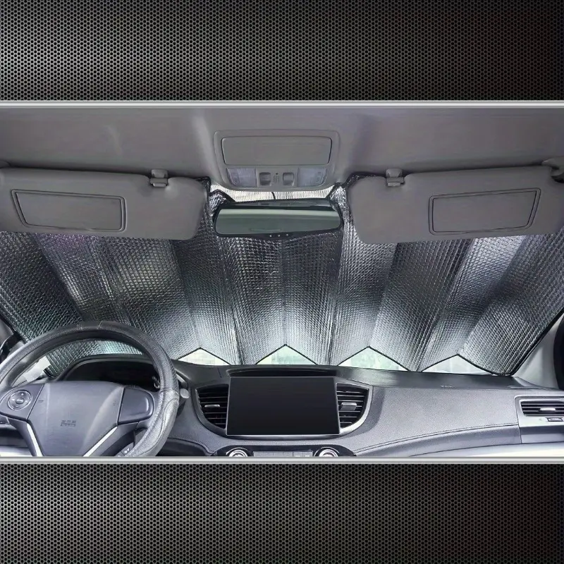 fits all vehicle windshields black folding visor 1pc 63 x 28 5 details 7