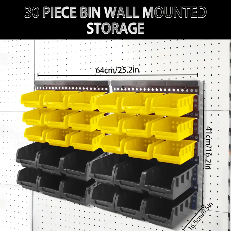 30pcs wall mounted storage     screws nuts bolts nails beads small hardware   heavy duty garage organizer is perfect as a gift stackable tool box details 1