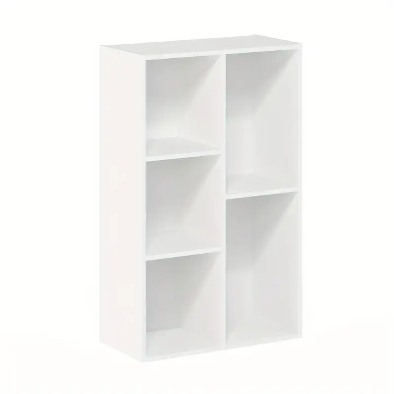  5 cube reversible open shelf white multi purpose storage organizer   shelf home office bookshelf display stands details 0