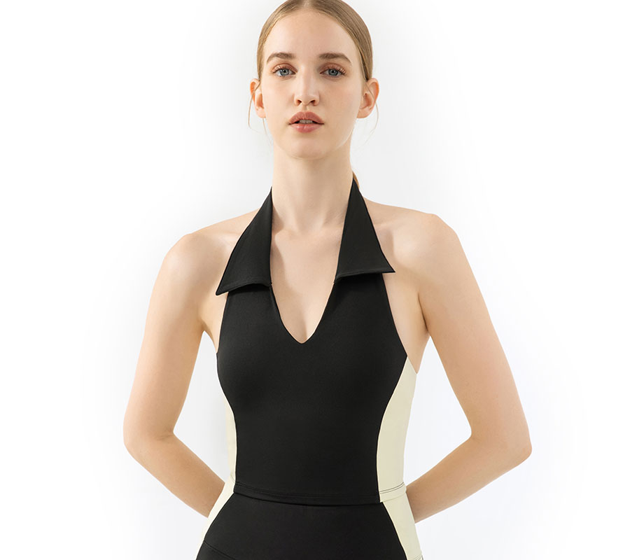 Hergymclothing sports bra vest black and white for sale