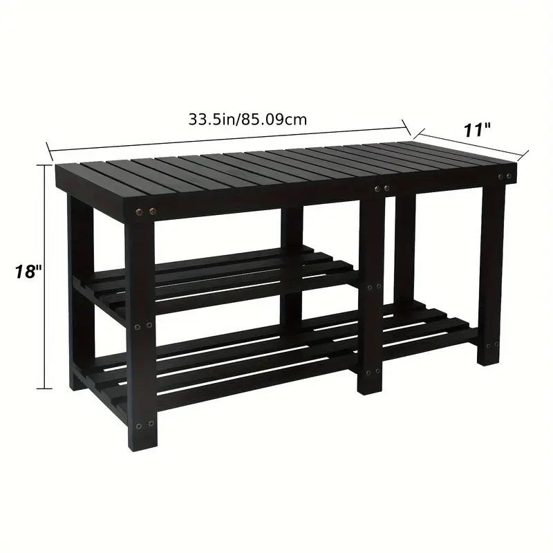 shoe rack bench 3 tier wood shoe bench with boot organizer free standing shoe racks bench storage shoe shelf for entryway hallway bedroom balcony details 4