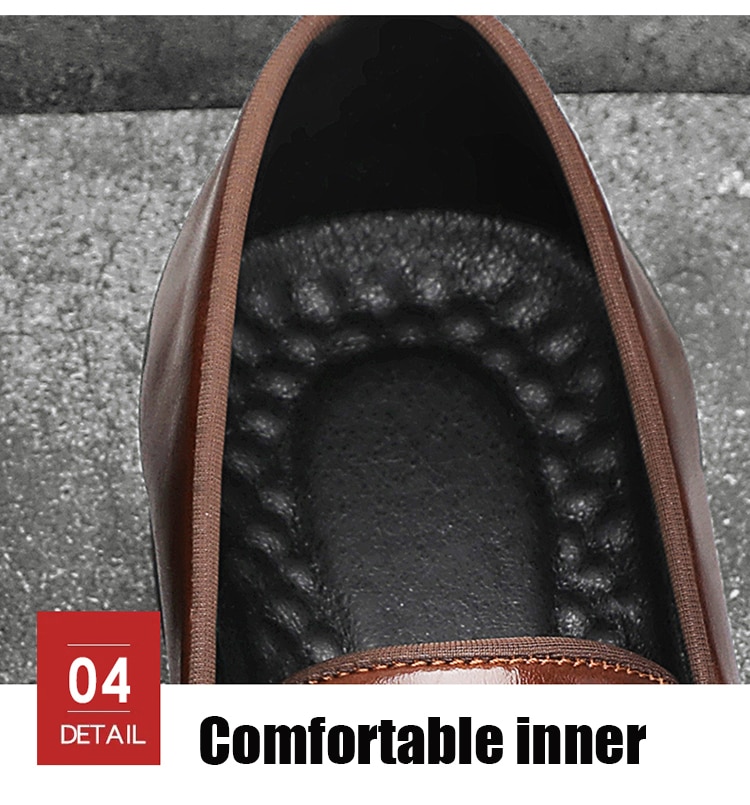 Tegooe The Rossi - Red Bottom Classic Leather Loafers for Men