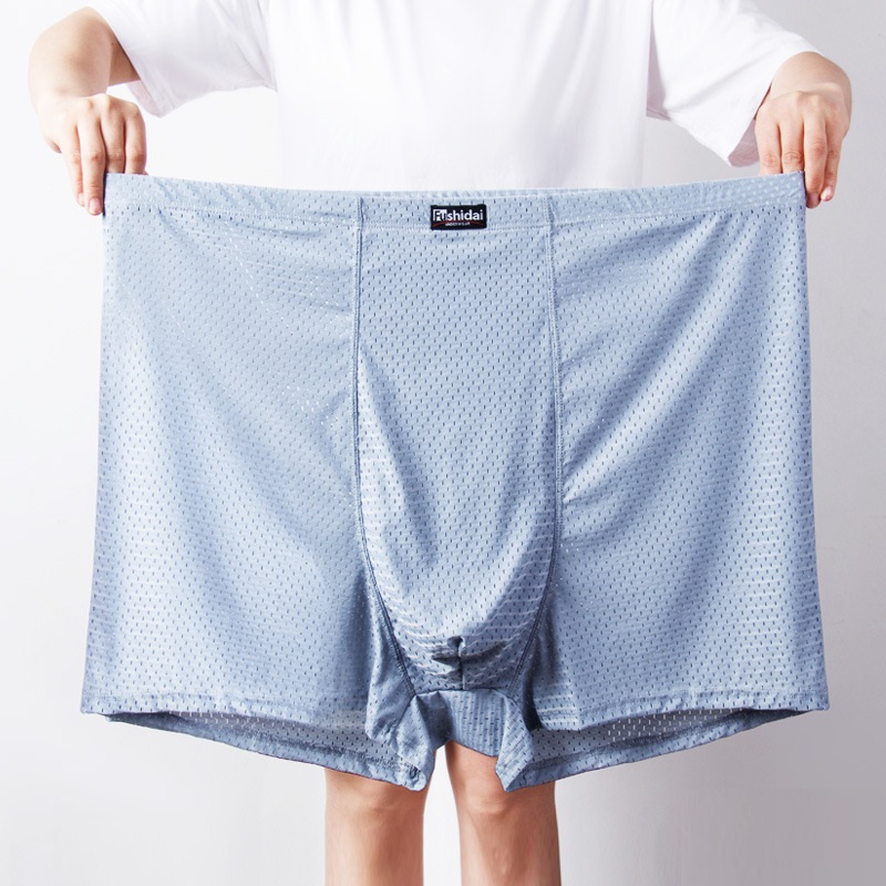 Men's Big Tall Boxer Briefs Ice Silk Underwear Moisture Wicking 47KG-210KG Oversized Inner Pants 2XL-13XL