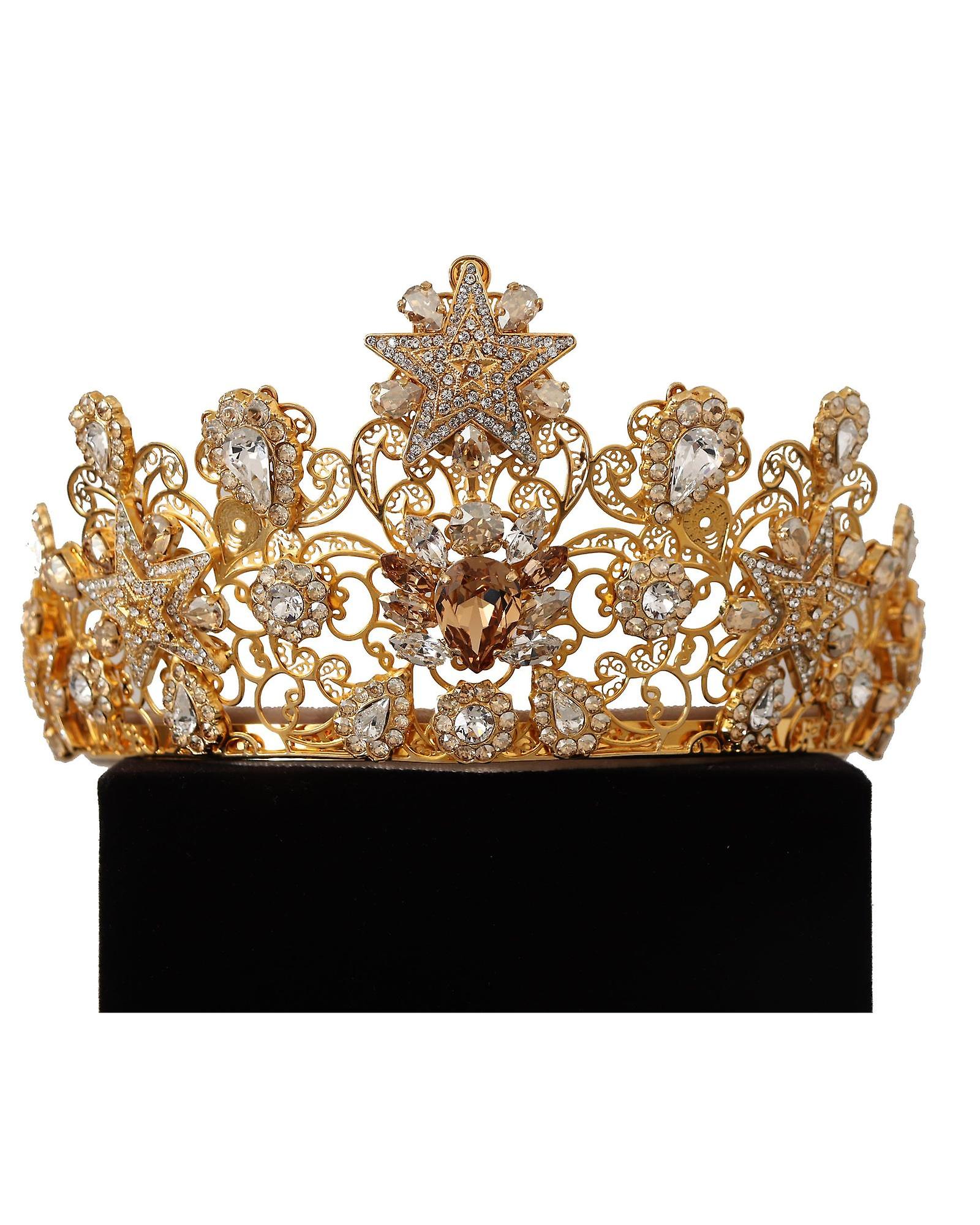 Dolce & Gabbana Tiara con diadema e corona in cristallo trasparente