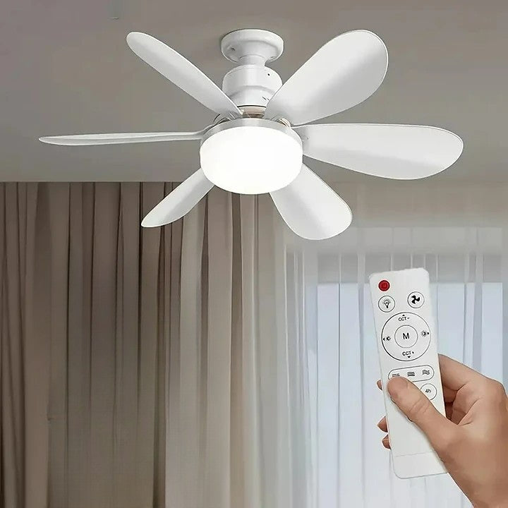 2-in-1 LED Ceiling Fan Light with Remote Control, E27E26/B22 Base
