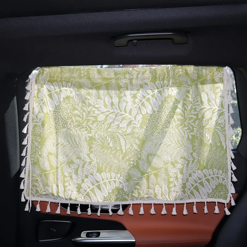 1pc bohemian print car window curtain 50x70cm polyester privacy shade universal fit vehicle sunshade for privacy and sun protection details 4