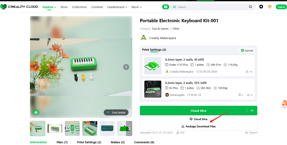 Portable Electronic Keyboard Kit model STL file 