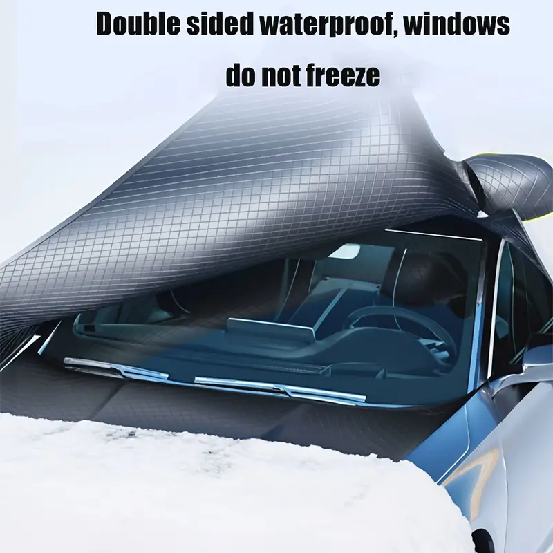 extra large thickened car sunshade snow cover front windshield protection for winter weather details 2