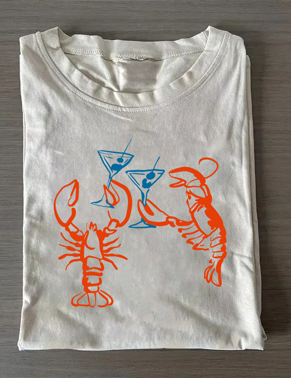 Martini Lobster Fisherman Aesthetic T-Shirt