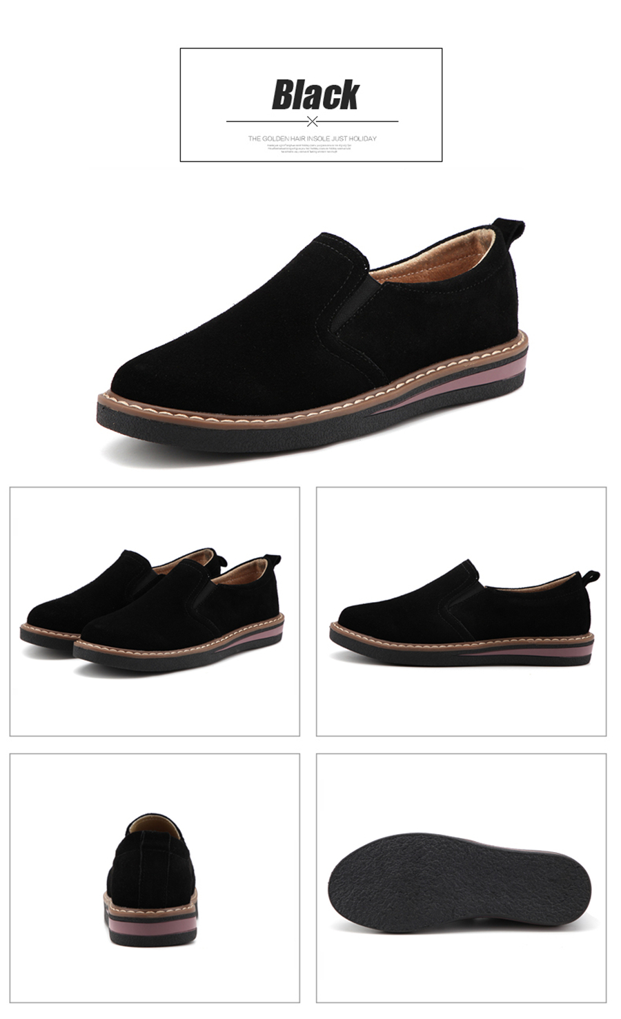 STS BRAND 2019 New Spring Women Flats Sneakers Suede Leather Round Toe Shoes Casual Shoes Women Slip On Flat Loafers Fazz Oxford (27)