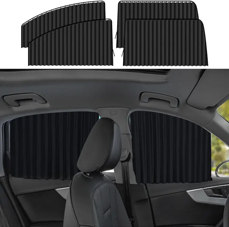 4 car sunshades window privacy protection curtains retractable uv protection shades for car windows sun blocking and heat insulating side window shades car curtains details 0