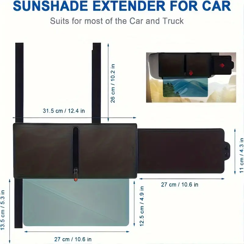 car sunshades polarized sun visor for car with zipper slider   uv400 car sun visor extension with pc lens and side sunshade anti glare car visor for   uv filtering protection details 0