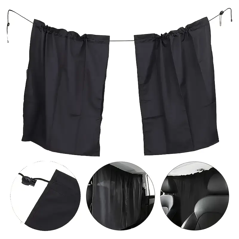   car curtain set 95 sun blocking privacy shades for rear side windows   suv sunshade for camping and road trips details 1