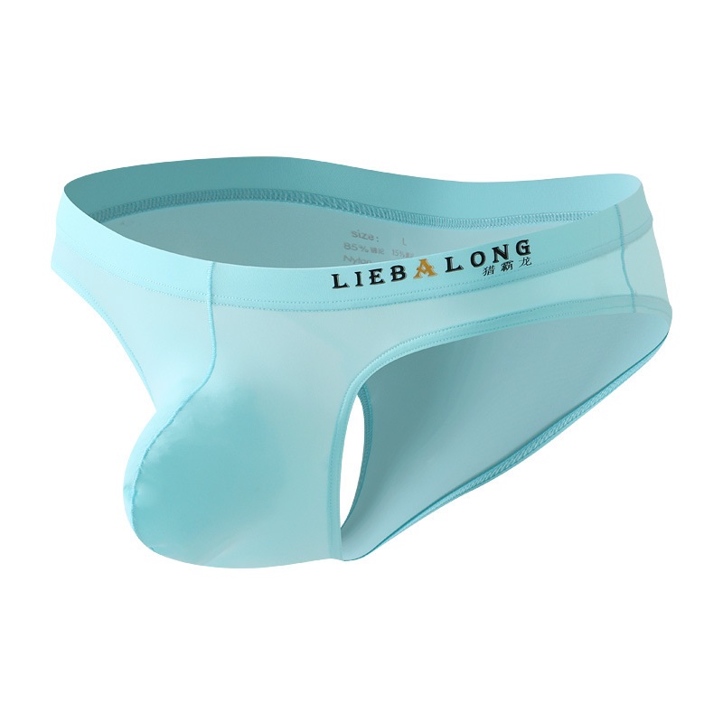 Men's U-convex large pouch ice silk bikini briefs