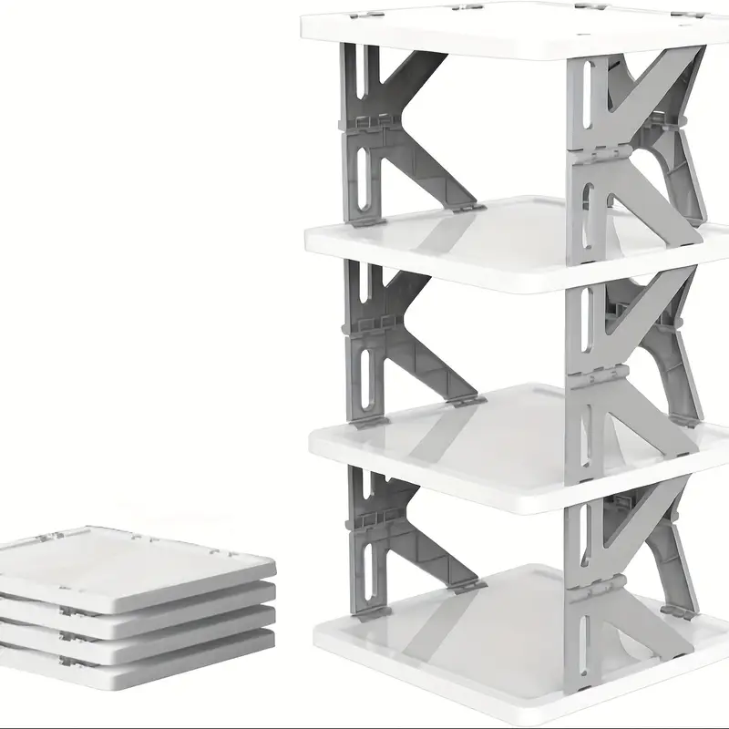 space saving 3 4 5 6 tier foldable shoe rack organizer no plastic to 20kg bedroom entryway closet living room hallway white details 4