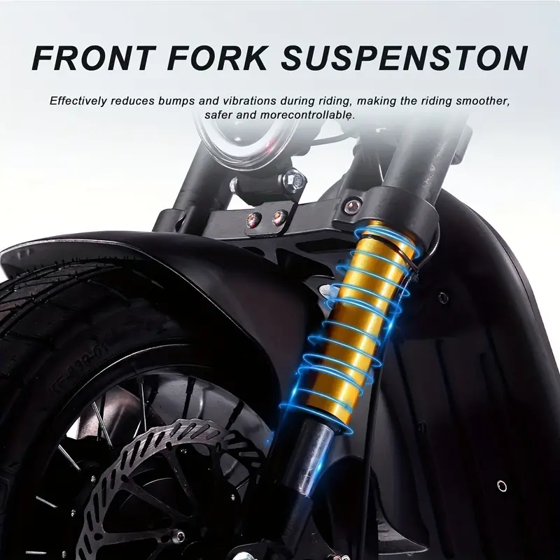 Ciclomotores para adultos, ciclomotor, , scooter el&eacute;ctrico de neum&aacute;ticos gruesos, scooter el&eacute;ctrico de alta  . Ciclomotor el&eacute;ctrico para adultos, scooter el&eacute;ctrico para adultos con asiento, bater&iacute;a de litio de   12 Ah, neum&aacute;ticos llenos de aire de 10, frenos: disco delantero y trasero detalles 3