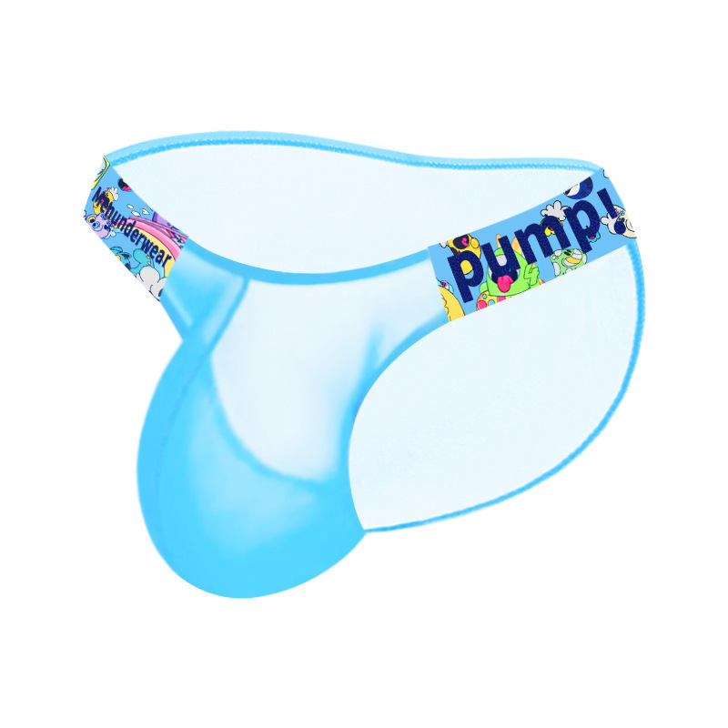 Men's Cartoon High-Cut Triangle Briefs | Breathable Transparent Stylish Underwear