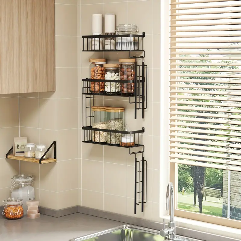 1 set of   staircase shaped storage racks fire escape     metal decorative racks with screwdrivers and screws rusting   for bedrooms home decoration christmas decoration black multiple sizes floating shelves details 6